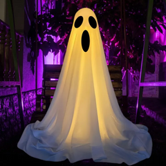 Hanging Cloth Ghost Halloween Decoration (Choose Your Face & Size)