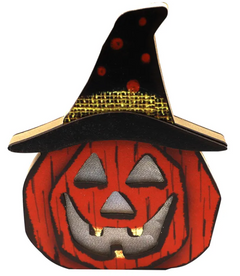 Wooden Pumpkin Lamp Halloween Decoration