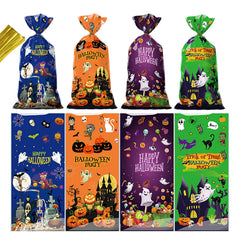 Halloween Cellophane Treat Bags with Ties, 50 Pack